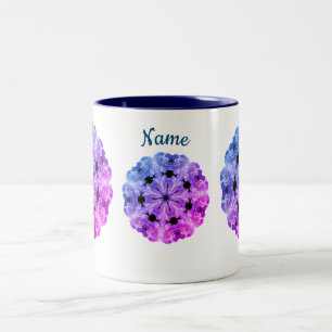 Peony Flower Art Personalized Two-Tone Coffee Mug