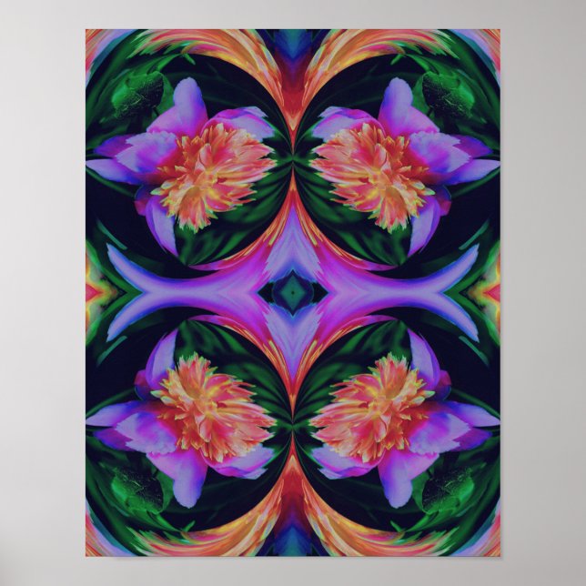 Peony Flower Energy Abstract Art  Poster (Front)