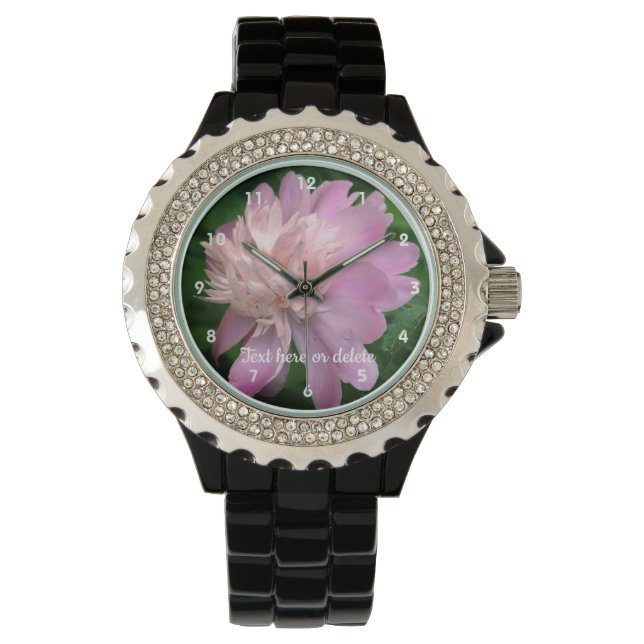 Peony Flower In Bloom Personalized  Watch (Front)