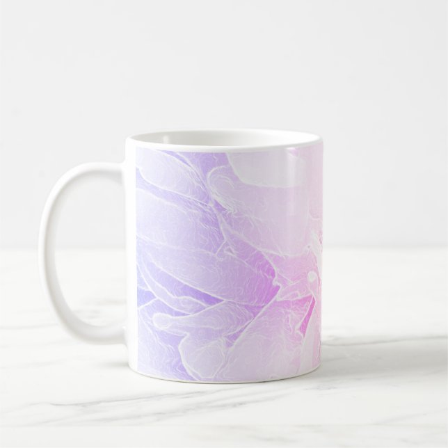 *~*  Peony Flower Pastel Pink Lavender Coffee Mug (Left)