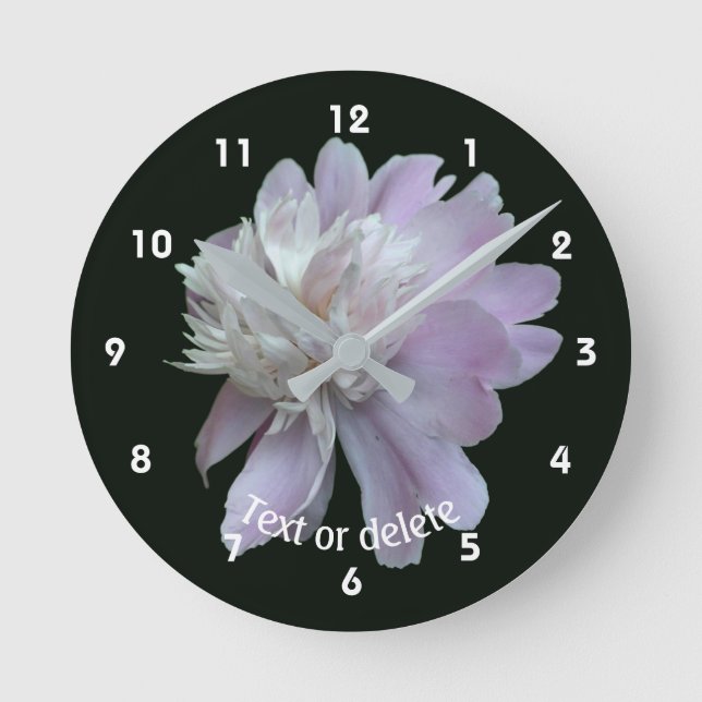 Peony Flower Personalized  Round Clock (Front)
