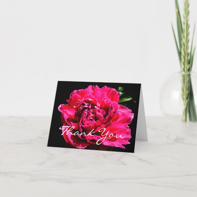 Peony Flower Thank You Note Card (Front)