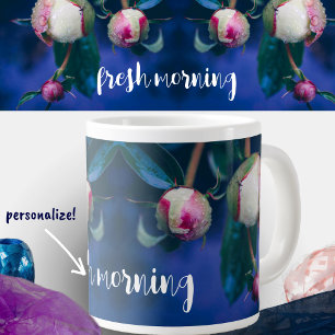 Peony flowers after rain large coffee mug