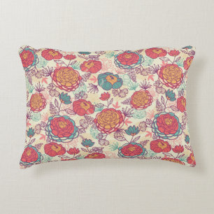 Peony flowers and leaves pattern decorative pillow