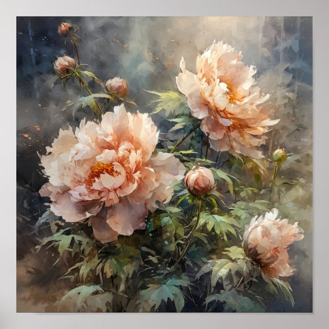 Peony Flowers Art Print  (Front)