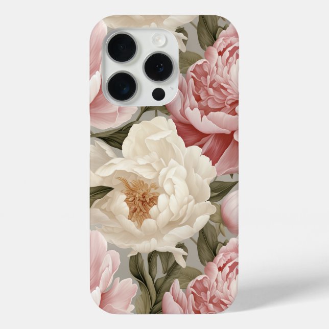 Peony Flowers Art Print Her Designer Mobile Cell Case-Mate iPhone Case (Back)
