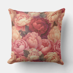 Peony Flowers Outdoor Pillow
