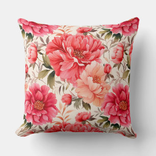 Peony Flowers Pillow