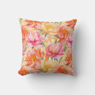Peony Flowers Pillow