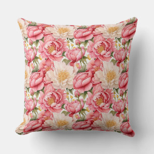 Peony Flowers Pillow