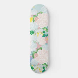 Peony Flowers Skateboard