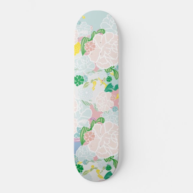 Peony Flowers Skateboard (Front)