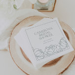 Peony Garden Dusty Sage Green Floral Bridal Shower Napkin<br><div class="desc">Perfect for spring or summer garden bridal showers,  this elegant floral peony bridal shower design features a border of dusty sage green peony flower outline illustrations along the bottom. Personalize these bridal shower napkins with your event name,  the date,  and year.</div>