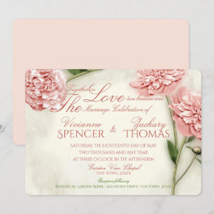 Peony Garden Romance Wedding Invitation
