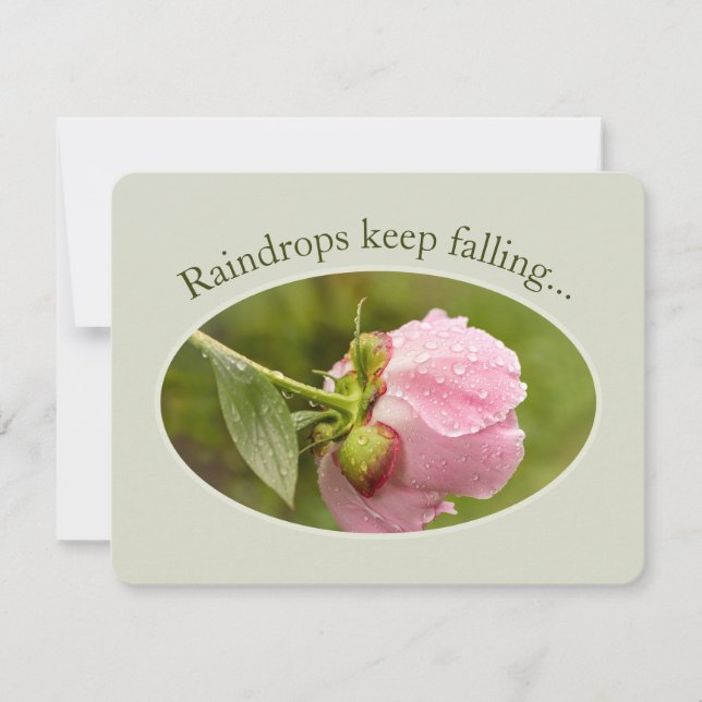 Peony glittering raindrops CC1045 Birthday Card (Front)