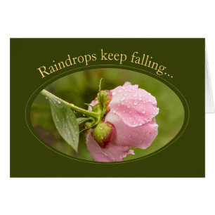 Peony glittering raindrops CC1046 Birtday card