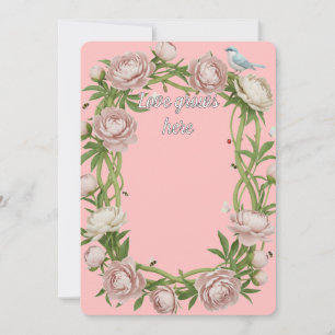 Peony Grace Elegant Floral Art Invitation