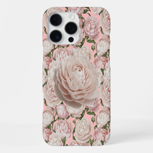 Peony Grace Elegant Floral Art  iPhone Case (Back)