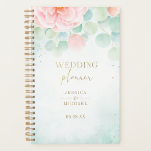 Peony Greenery Eucalyptus Monogram Wedding Planner