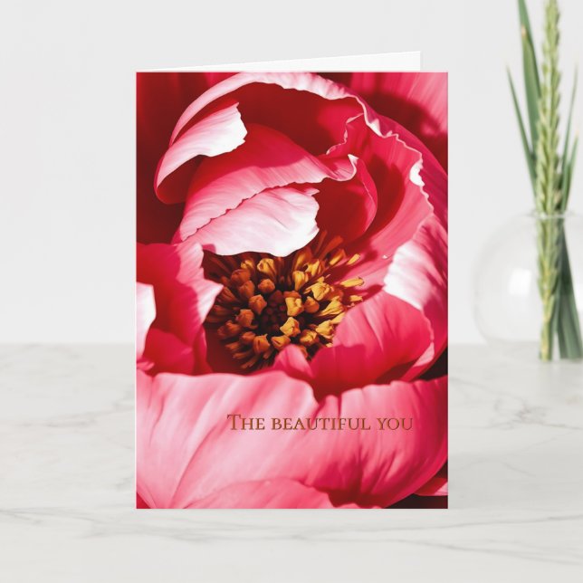 Peony  Greeting card with original poem (Front)