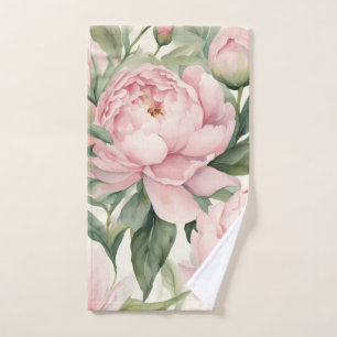 Peony Hand Towel, Pretty Pink Flowers Towel