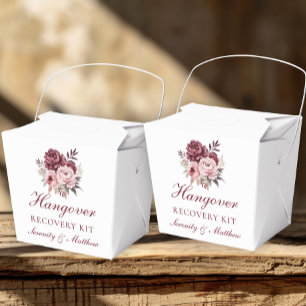 Peony Hangover Recovery Kit Floral Wedding Favor Box