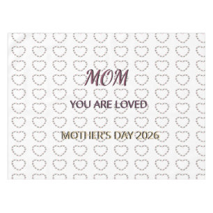 Peony Heart Celebration Pattern for Mom Tablecloth