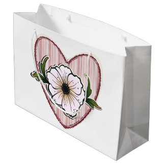 Peony Heart Large Gift Bag
