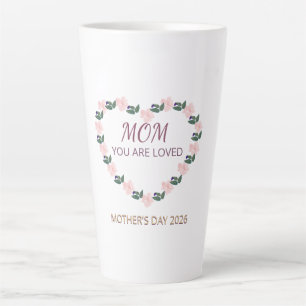 Peony Heart Latte Love for Mom Mug