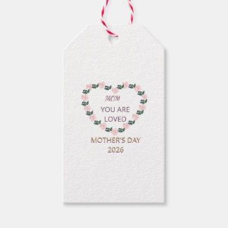 Peony Heart Warm Wishes for Mom Gift Tags