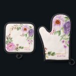 Peony Hebrew Name Oven Mitt   Pot Holder Set<br><div class="desc">A beautiful and practical gift for your favourite Jewish Chef! This pot holder set includes Hebrew Personalization. [Just set your keyboard input to HEBREW and type]. Perfect as a unique Bridal Shower, Teacher appreciation, Mother's Day or anytime gift. This popular Peony Floral Design coordinates with our matching Challah Dough covers....</div>