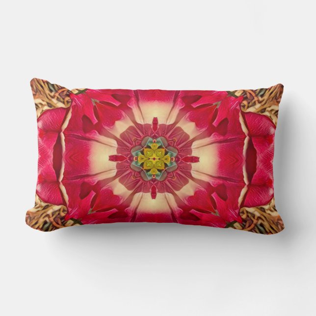 Peony Herats Lumbar Pillow (Front)