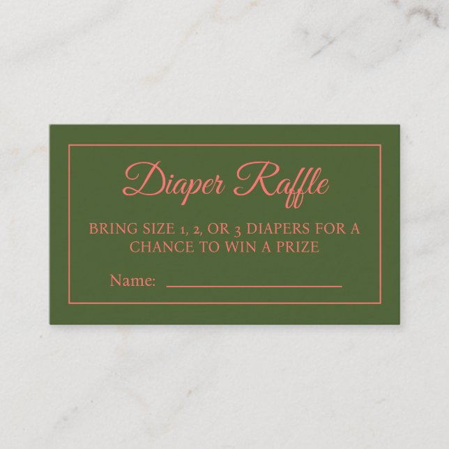 Peony in Bloom Diaper Raffle Ticket (Front)