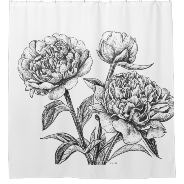 Peony ink drawing (Front)