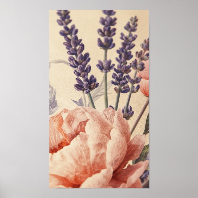 Peony & Lavender Harmony Poster (Front)