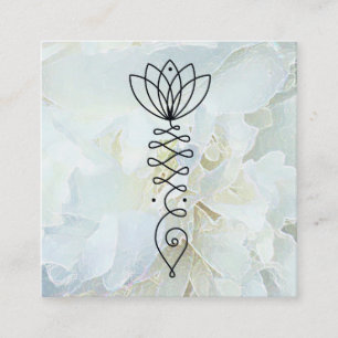 *~* Peony Lotus Heart  Healer Massage Reiki Yoga Square Business Card