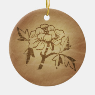 Peony Love and Affection Chinese Magic Charms Ceramic Ornament