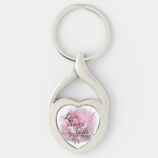 Peony Love Never Fails 1 Cor 13:8 Keychain