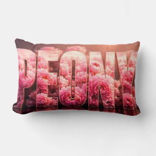 Peony Luxury Botanical Floral Decor Lumbar Pillow