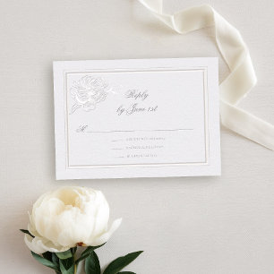 Peony Modern Formal Elegant Ivory Wedding Response