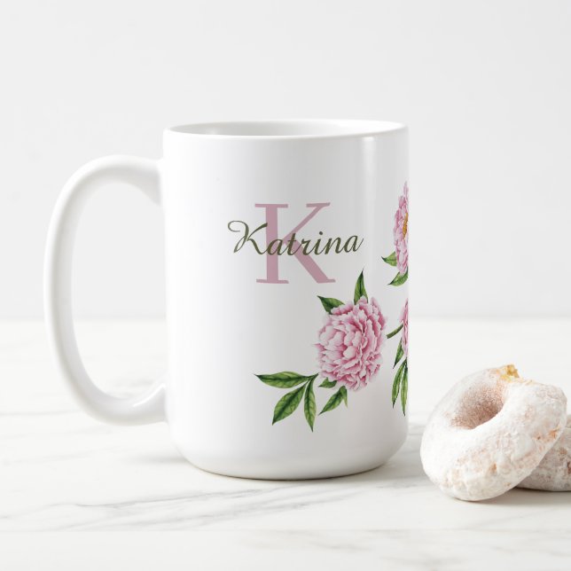Peony Monogramme Mug (Avec donut)