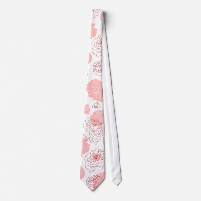 Peony Motif Tie (Front)
