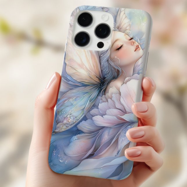 Peony Of The Dawn Case-Mate iPhone Case (the Iphone 16 pro with the image of Peony of the Dawn shown in the hand of a young woman)