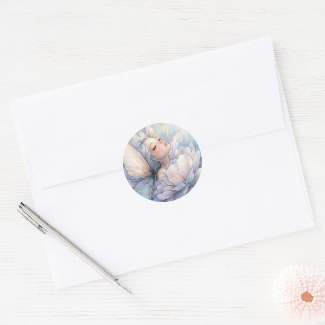 Peony Of The Dawn Classic Round Sticker (Envelope)