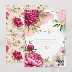 Peony & Orchid Garden Floral Glam Wedding Invitation