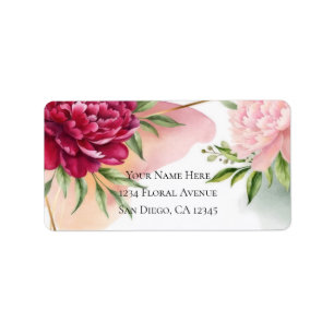 Peony & Orchid Garden Floral Glam Wedding  Label