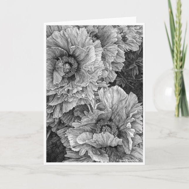 Peony Pair Greeting Card (Front)