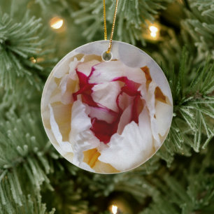 Peony petals ceramic ornament