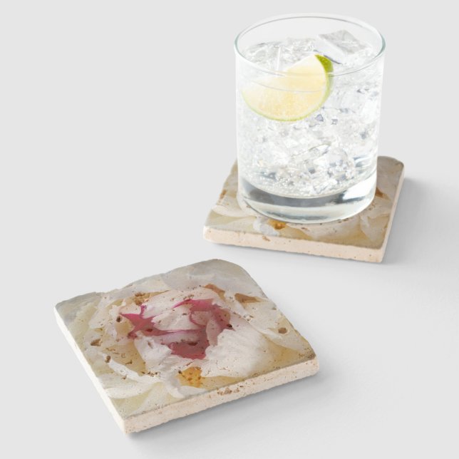 Peony petals stone coaster (Side)