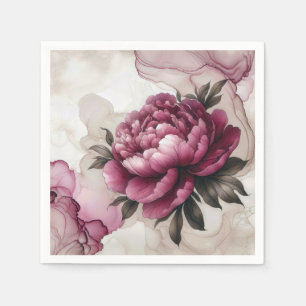 Peony Pink Abstract  Napkin